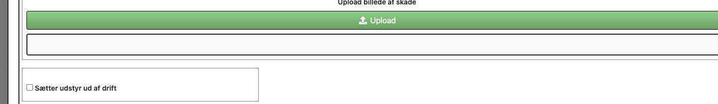 Bred del af blanketten med statusvalget og afsendelsesknappen.