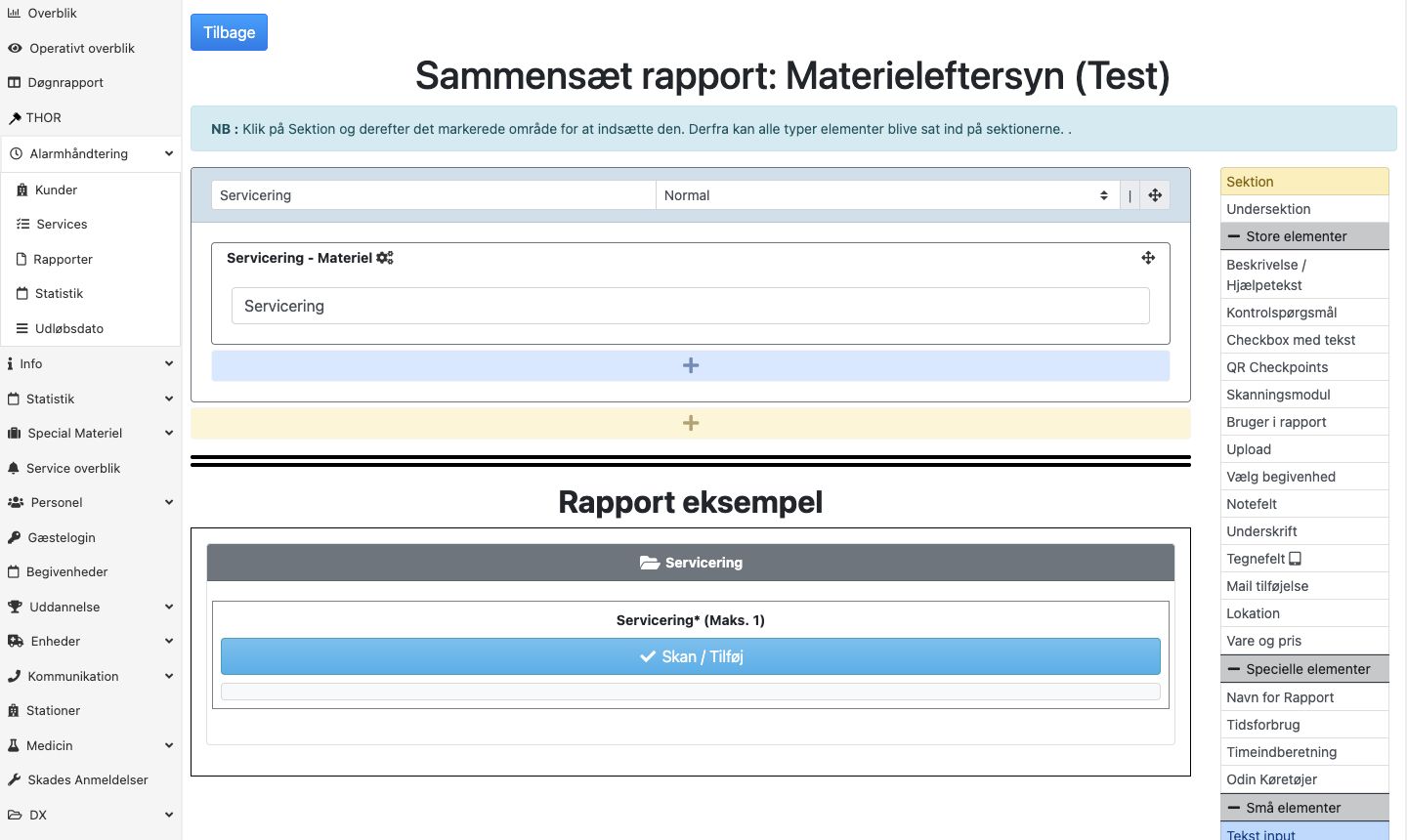 Bred elementvælger med de vigtigste felttyper.